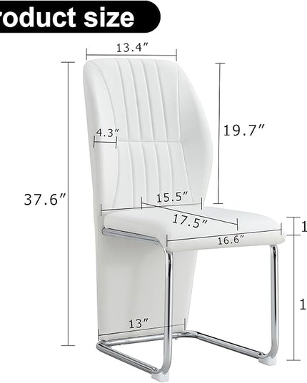 NicBex Haerin-SD-00292-LWJ Dining Chairs, 17.5"x16.6"x37.6", White - LeafyLoom