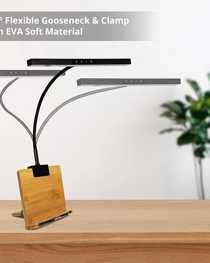 Piano Lamp with 3 Color Modes, Adjustable Height & Direction - Desk Piano Light with Auto-Off Timer - Wide Illumination Music Stand Light for Grand & Digital Pianos - LeafyLoom