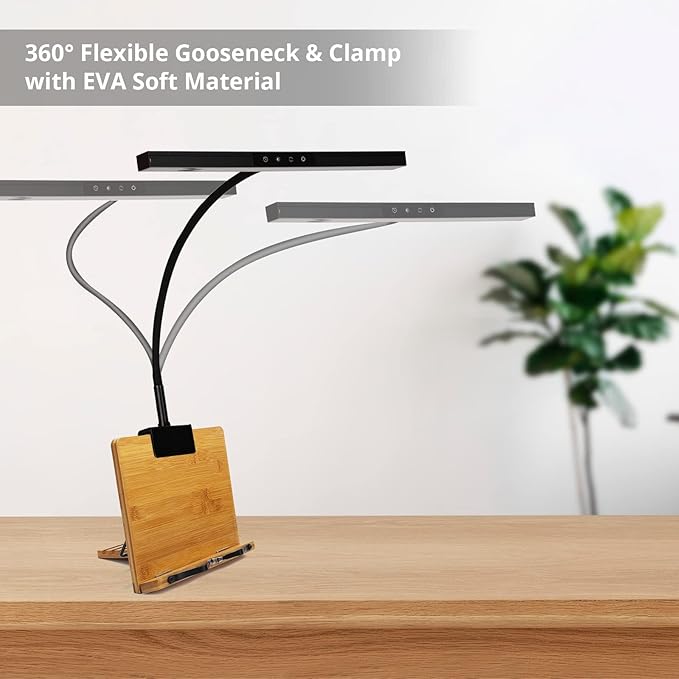 Piano Lamp with 3 Color Modes, Adjustable Height & Direction - Desk Piano Light with Auto-Off Timer - Wide Illumination Music Stand Light for Grand & Digital Pianos - LeafyLoom