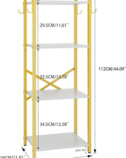 YMYNY Bookcase, 4-Tier Narrow Ladder Bookshelf, Freestanding Shelving Unit, Multifunctional Storage Rack, for Home Office Living Room Bedroom Kitchen, Plant Stand, White, 44 * 16.9 * 11.4" HBC004W - LeafyLoom