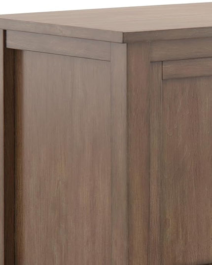 SIMPLIHOME Warm Shaker SOLID WOOD 47 Inch Wide Transitional TV Media Stand in Rustic Natural Aged Brown For TVs up to 50 Inches, For The Living Room and Entertainment Center - LeafyLoom