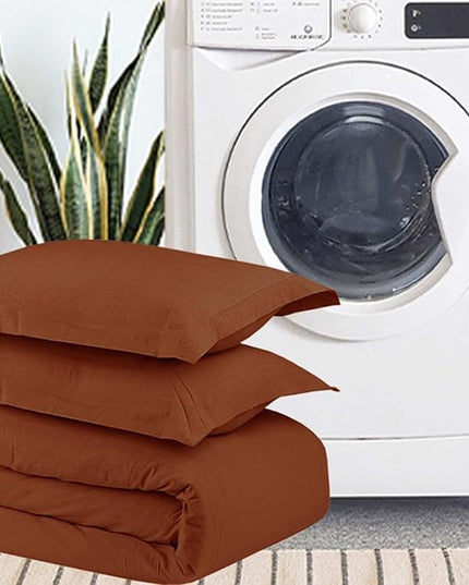 Burnt Orange King Comforter Set - 3 Piece Aesthetic Modern Terracotta Bedding Set - All Season Soft & Lightweight Microfiber Down Alternative Comforter Bed Set with 2 Pillow Shams for Women Men - LeafyLoom