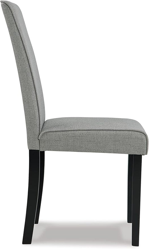 Signature Design by Ashley Kimonte Upholstered 19" Parsons Dining Chair, 2 Count, Dark Gray - LeafyLoom