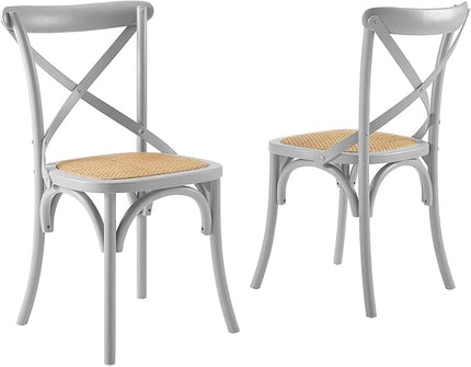 Modway Gear Side Set of 2, Two Dining Chairs, Light Gray - LeafyLoom