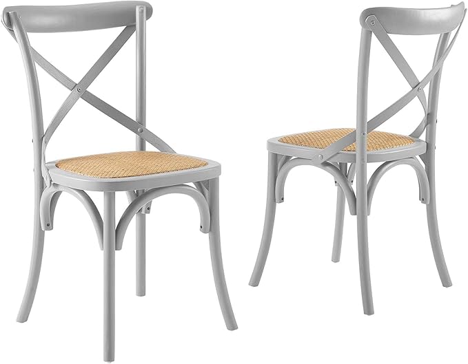 Modway Gear Side Set of 2, Two Dining Chairs, Light Gray - LeafyLoom