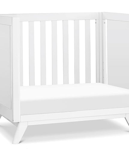 DaVinci Otto 3-in-1 Convertible Mini Crib with 4" Mattress in White, Greenguard Gold Certified - LeafyLoom