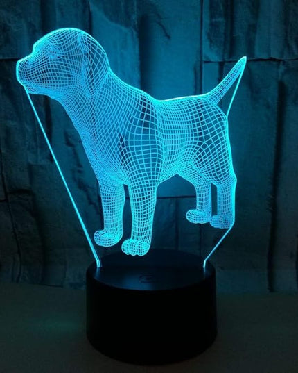 Little Dog Puppy Figure 3D lamp Optical Night Light 7 Colors Changing LED Illusion Lamps Gifts for Girls Kids Baby Girls Daughter Sister Aunt or Mother - LeafyLoom