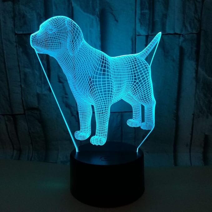 Little Dog Puppy Figure 3D lamp Optical Night Light 7 Colors Changing LED Illusion Lamps Gifts for Girls Kids Baby Girls Daughter Sister Aunt or Mother - LeafyLoom