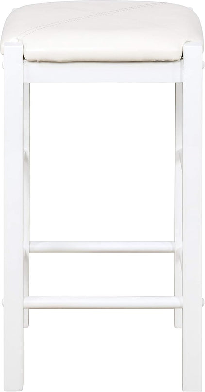 Linon White 3 Piece Faux Marble Tavern Set - LeafyLoom