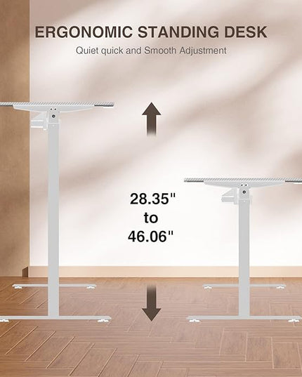 63inch Electric Standing Desk Adjustable Height Sit Stand Home Office Desk Height Adjustable Stand up Desk - LeafyLoom