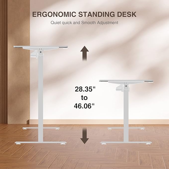 63inch Electric Standing Desk Adjustable Height Sit Stand Home Office Desk Height Adjustable Stand up Desk - LeafyLoom