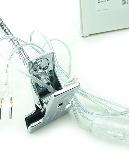 5W 5x1W Warm White 19.68inch Clamp Clip on Gooseneck High Power LED Desk Table Light Lamp Ultra Bright Silver - LeafyLoom