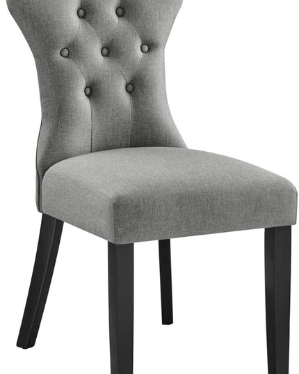 Modway Silhouette Modern Tufted Upholstered Fabric Parsons Kitchen Room, One Dining Chair, Light Gray - LeafyLoom