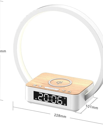 Desk Lamp with Alarm Clock Qi Wireless Charger, Touch Lamp for Bedroom 3 Light Hues, Bedside Lamp 10W Max Wireless Charging Table Lamp LED Eye-Caring Reading Nightstand Light for Living Room - LeafyLoom