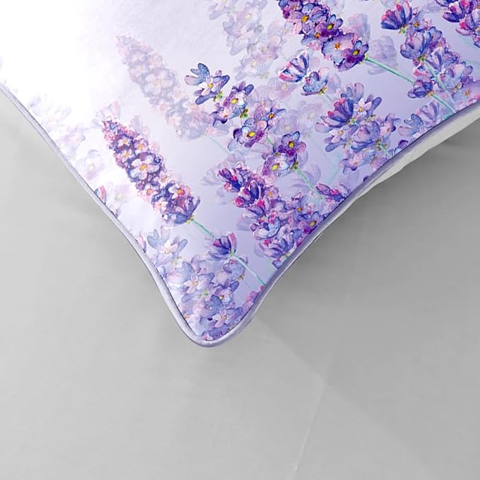 Girls Purple Comforter Sets Queen Size for Girls, Pretty Blonde Girls Love Purple Floral Quilt Bedding Sets for girls Bed in A Bag Comforter Set with 2 Pillowcases - LeafyLoom