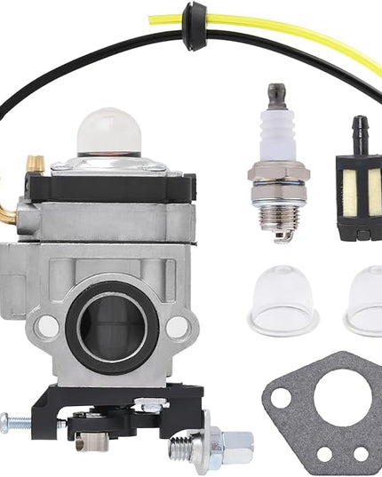 WYK-74 Carburetor for Husqvarna 145BT Kawasaki TE45DX Blower Walbro WYK-74-1 with Fuel Filter Spark Plug Fuel Line Kit - LeafyLoom