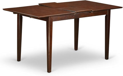East West Furniture NOFK7-MAH-W 7 Piece Room Set Consist of a Rectangle Wooden Table with Butterfly Leaf and 6 Kitchen Dining Chairs, 32x54 Inch - LeafyLoom