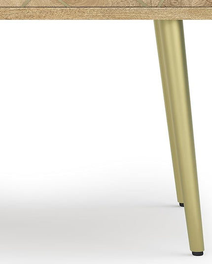 SIMPLIHOME Jager Contemporay Mid Century 22 Inch Wide Metal Side Table in Natural, for The Living Room and Bedroom - LeafyLoom