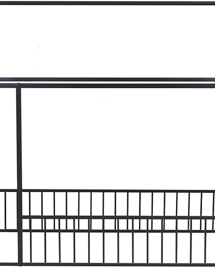 RITSU Twin Size Montessori Floor Bed, Metal House Bedframe with Fence, Robust Construction is Used, for Children'S Rooms, Boys Girls, No Box Spring Needed, Easy Assembly, Black - LeafyLoom