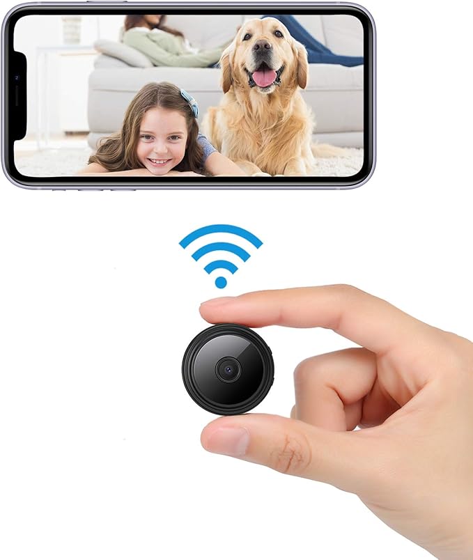 Secrect Camera Mini Spy Camera WiFi Hidden Camera Video Recorder Small Camera for Spying Room Camera Night Vision Home Security Camera Nanny Cam Pet Camera Baby Camera X+W+EI+UNION