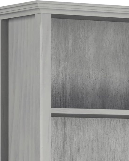 SIMPLIHOME Amherst SOLID WOOD 30 Inch Wide Transitional 5 Shelf Bookcase in Fog Grey, for The Living Room, Study Room and Office - LeafyLoom