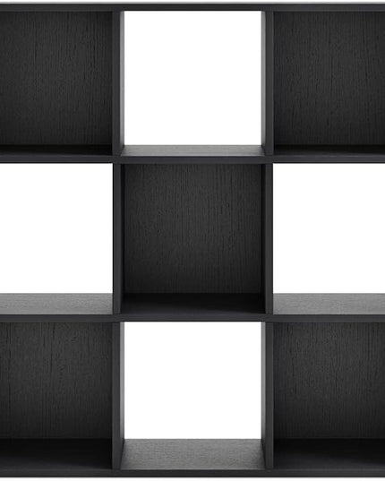 Signature Design by Ashley Langdrew Contemporary 9 Cube Storage Organizer or Bookcase, Black - LeafyLoom