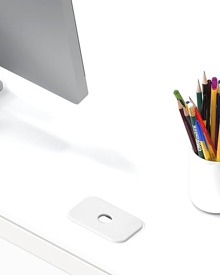 SHW Home Office 55-Inch Large Computer Desk, 24" Deep, White - LeafyLoom
