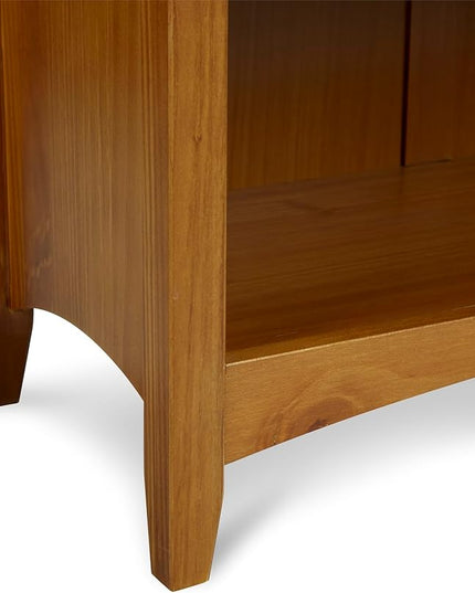 Camaflexi Shaker Style 6 Shelf Bookcase / Solid Wood / 72 inch Tall / Adjustable Shelving / Closed Back / Display Bookshelf for Living Room, Bedroom, Home and Office, Cherry - LeafyLoom