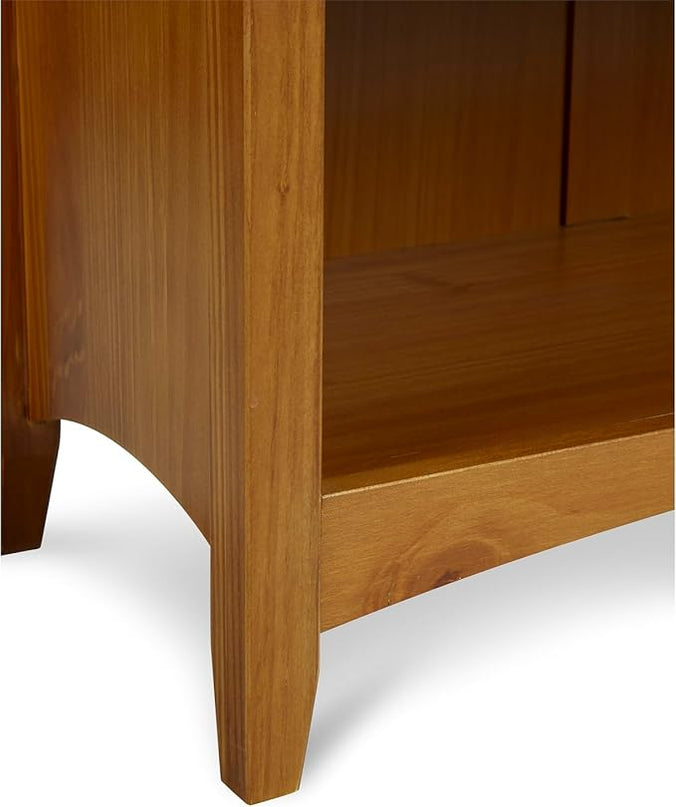 Camaflexi Shaker Style 6 Shelf Bookcase / Solid Wood / 72 inch Tall / Adjustable Shelving / Closed Back / Display Bookshelf for Living Room, Bedroom, Home and Office, Cherry - LeafyLoom