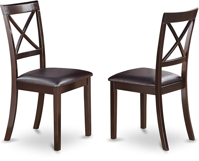 East West Furniture CABO5S-CAP-LC Capri 5 Piece Room Set Includes a Rectangle Wooden Table and 4 Faux Leather Kitchen Dining Chairs, 36x60 Inch - LeafyLoom
