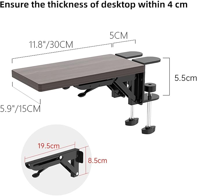 Computer Armrest Desk Computer Armrest Support Adjustable Computer Desk Armrest Support Ergonomic Rotating for Table Desk Chair Desk - LeafyLoom
