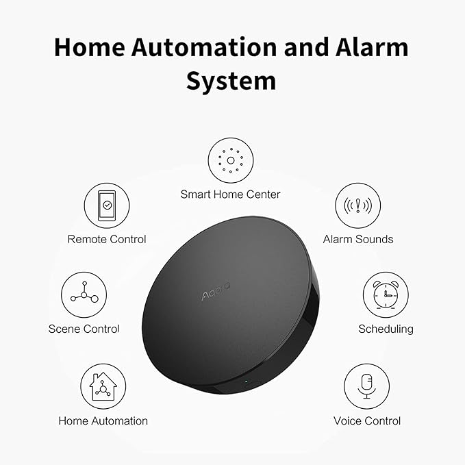 Aqara Smart Hub M2 (2.4 GHz Wi-Fi Required), Smart Home Bridge for Alarm System, IR Remote Control, Home Automation, Supports Alexa, Google Assistant, Apple HomeKit and IFTTT Aqara