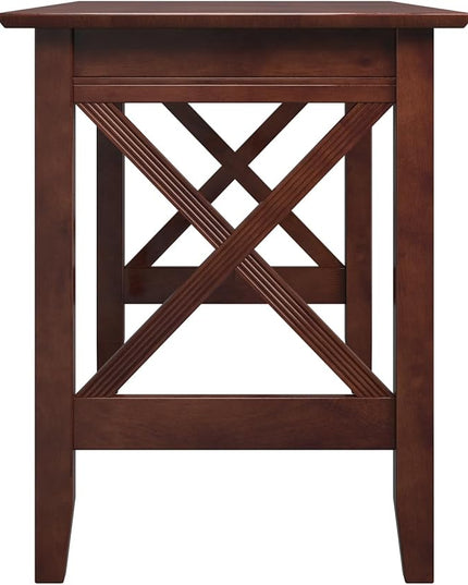 Multi-Purpose Desk, Writing Desk, Craft Table, Work Table, Computer Desk, Solid Wood, Brown - LeafyLoom