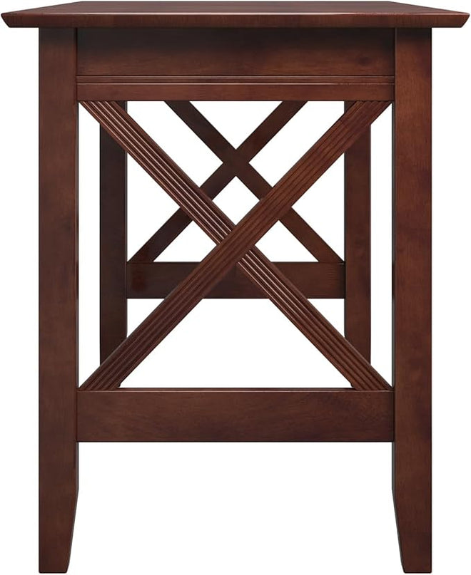 Multi-Purpose Desk, Writing Desk, Craft Table, Work Table, Computer Desk, Solid Wood, Brown - LeafyLoom