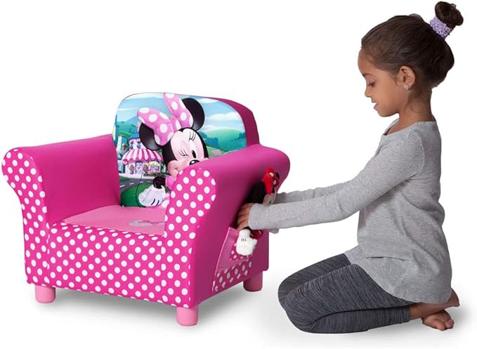Delta Children Kids Character Upholstered Chair, Minnie Mouse - LeafyLoom