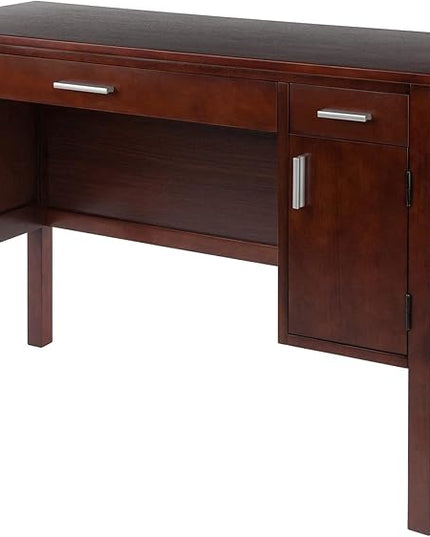 Winsome Wood Emmett Writing Desk, Walnut - LeafyLoom