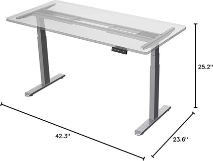 AIMEZO Standing Desk Frame, Dual Motor Electric Height Adjustable Sit Stand Desk Frame with 4 Memory Preset Button, USB Charging Port for Home Office (3 Tier Legs, Gray) - LeafyLoom