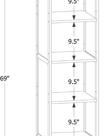 MoNiBloom Tall 7 Tier Bookcase with Door, Bamboo Freestanding Display Storage Cabinet Shelves Collection Decor Furniture for Home Living Room Bedroom, Brown - LeafyLoom