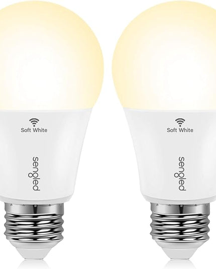 Sengled Smart Light Bulb, WiFi Light Bulbs That Work with Alexa & Google Home, No Hub Required, Smart LED Light Bulb A19 Soft White (2700K), 2 Pack Sengled