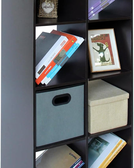 PACHIRA E-Commerce US 8 Cube Storage Organizer, Unit Shelf, Wooden Closet Cabinet, Bookshelf Rack in Study, each cube11.22, DARK BROWN - LeafyLoom