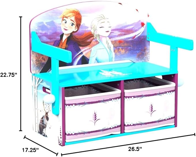 Delta Children Kids Convertible Activity Bench - Greenguard Gold Certified, Frozen II - LeafyLoom