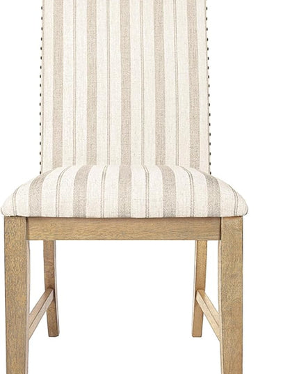 HomePop Classic Parsons Dining Chairs, Pack of 2, Taupe Stripe (Set of 2) - LeafyLoom