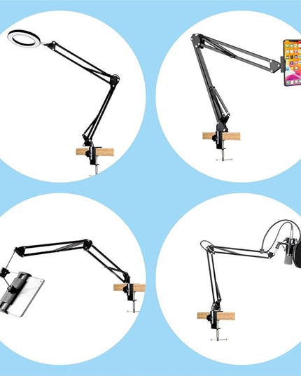 Desk lamp Clamp: 2PACK 1/2 Enlarge Hole Replacement C Clamp Desk Light,Magnifying Glass w/ Light,Table Mic Stand,Mic Arm Desk Mount, Phone Holder,for Office Work Task (M Black) (C CLAMP SMALL) - LeafyLoom