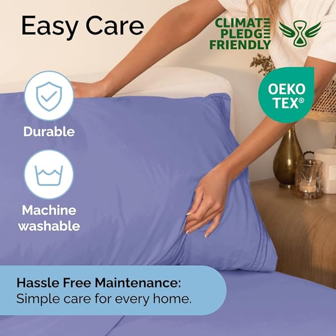 Twin XL Size 3 Piece Sheet Set - Comfy Breathable & Cooling Sheets - Hotel Luxury Bed Sheets for Women & Men - Deep Pockets, Easy-Fit, Soft & Wrinkle Free Sheets - Lavender Oeko-Tex Bed Sheet Set - LeafyLoom