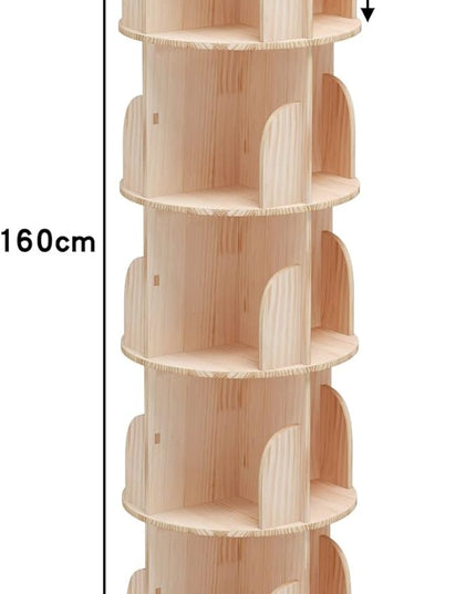 5 Tier 360° Rotating Stackable Shelves Bookshelf Organizer 360 Display Rotating Bookshelf Wood Book Shelf Organizer for Bedroom, Living Room, Study Room - Intexca - LeafyLoom