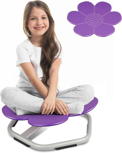 Kids Swivel Chair, Seat and Spinning Chair, Body Coordination Training Chair, Purple Petal Non Slip Sensory Toys 360° Spinning Chair for Autistic Kids Aged 3+, Improving Toddler's Physical Fitness - LeafyLoom