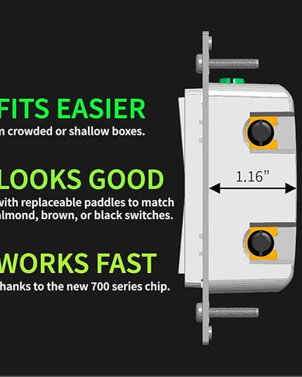 Zooz 800 Series Z-Wave Long Range S2 On Off Switch ZEN76 800LR, White | Simple Direct 3-Way and 4-Way Solution (Works with Regular Switches, No Aux Switch Needed) | Z-Wave Hub Required ZOOZ