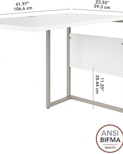 Bush Business Furniture Hybrid Desk Return/Bridge, 42W x 24D, White - LeafyLoom
