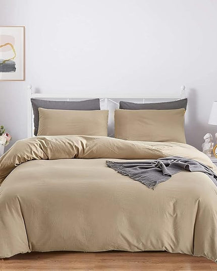 Champagne Comforter Set Cal King Solid Champagne Bedding Set Lightweight Women Soft Champagne Blanket 3 PCs Durable Light Khaki Colored Comforter Set Cal King Breathable Bed Comforter Set - LeafyLoom