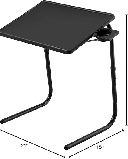 TV Tray Stand is an Adjustable Angle Sofa Stand Coffee Table with six Height adjustments and Three Angles,Retractable Cup Holder, Convenient and Comfortable tv Tray - LeafyLoom